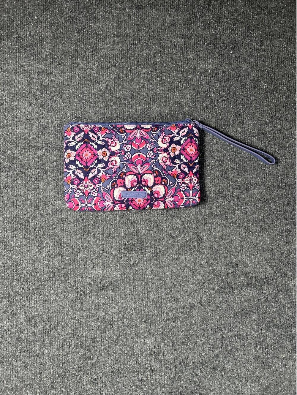 Vera Bradley Quilted Wristlet in Purple Floral Pattern